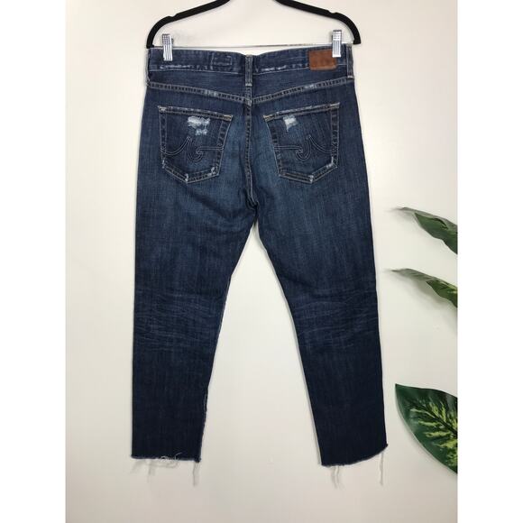 AG Adriano Goldschmied Ex-Boyfriend Slouchy Slim Fit Medium Blue Distressed 28 - Picture 5 of 11
